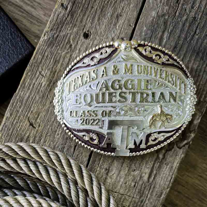 Custom Class Belt Buckles - Aggie Equestrian Buckle 2022